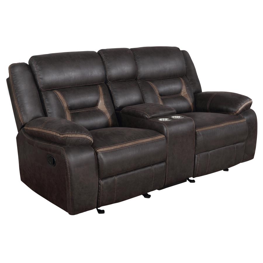 Greer 2-piece Upholstered Reclining Sofa Set Brown-5