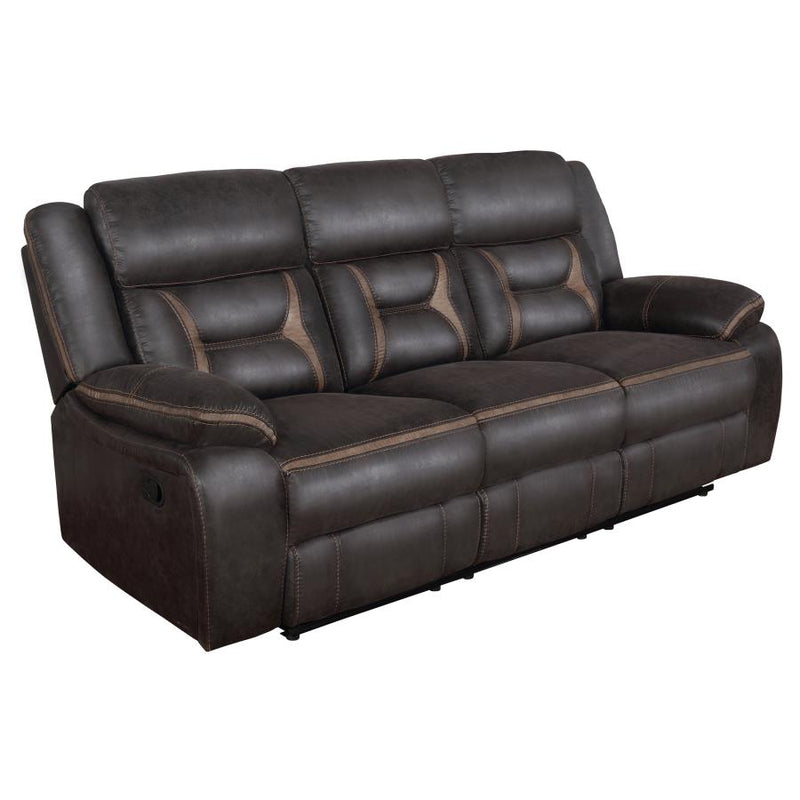 Greer 3-piece Upholstered Reclining Sofa Set Brown-zoom-
