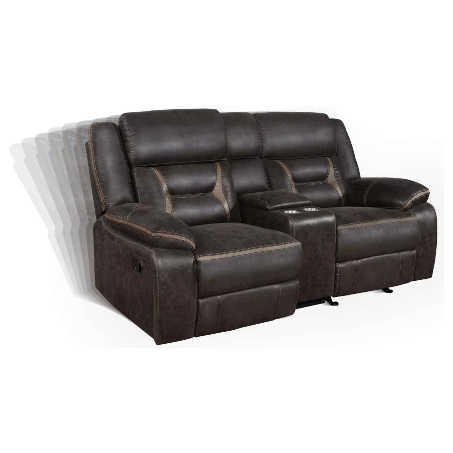 Greer 3-piece Upholstered Reclining Sofa Set Brown-6
