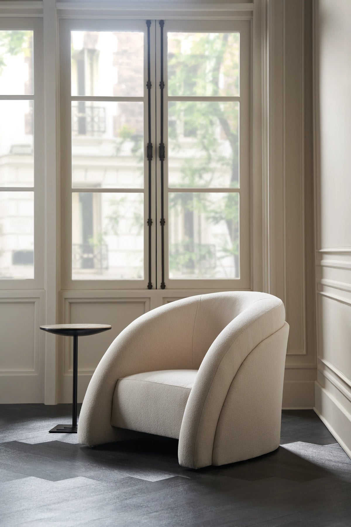 Caracole Movement Ivory Chair – angle view – Lusso Furniture Miami