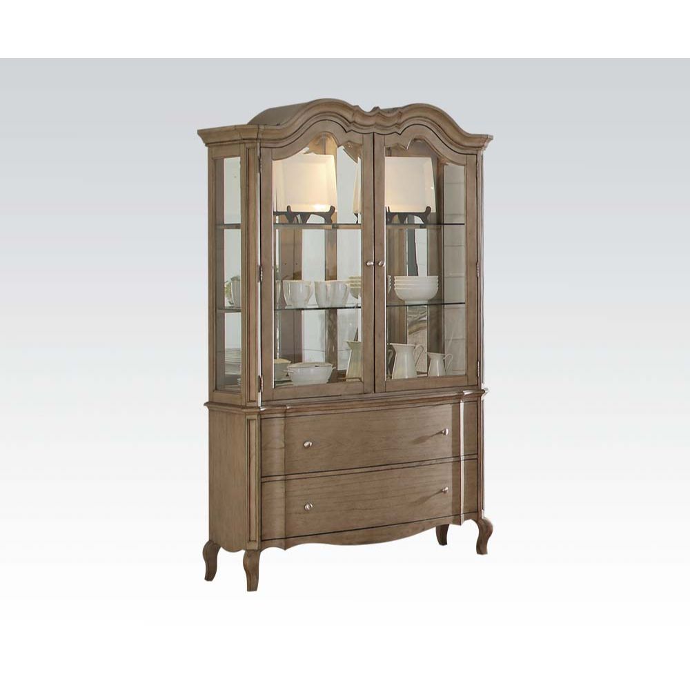 ACME Chelmsford Buffet with Hutch – front view – Lusso Furniture Miami