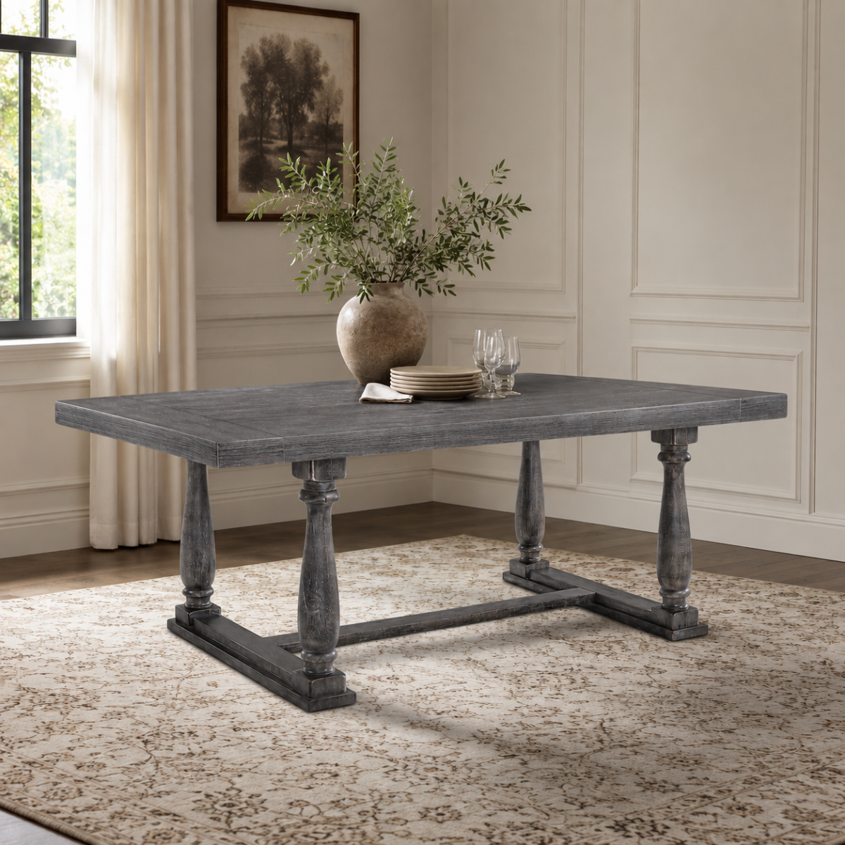 ACME Bernard Dining Table – angle view – Lusso Furniture Miami