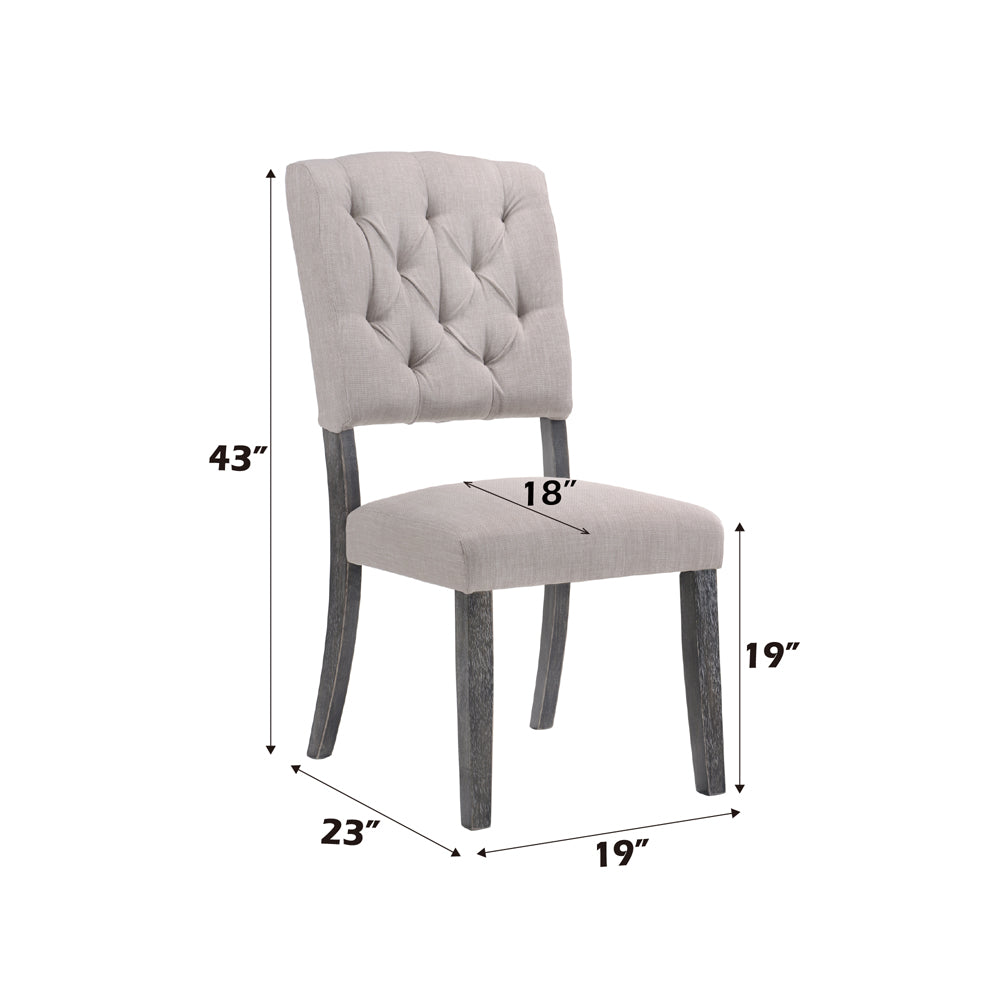 ACME Bernard Side Chair Set of 2 – front view – Lusso Furniture Miami