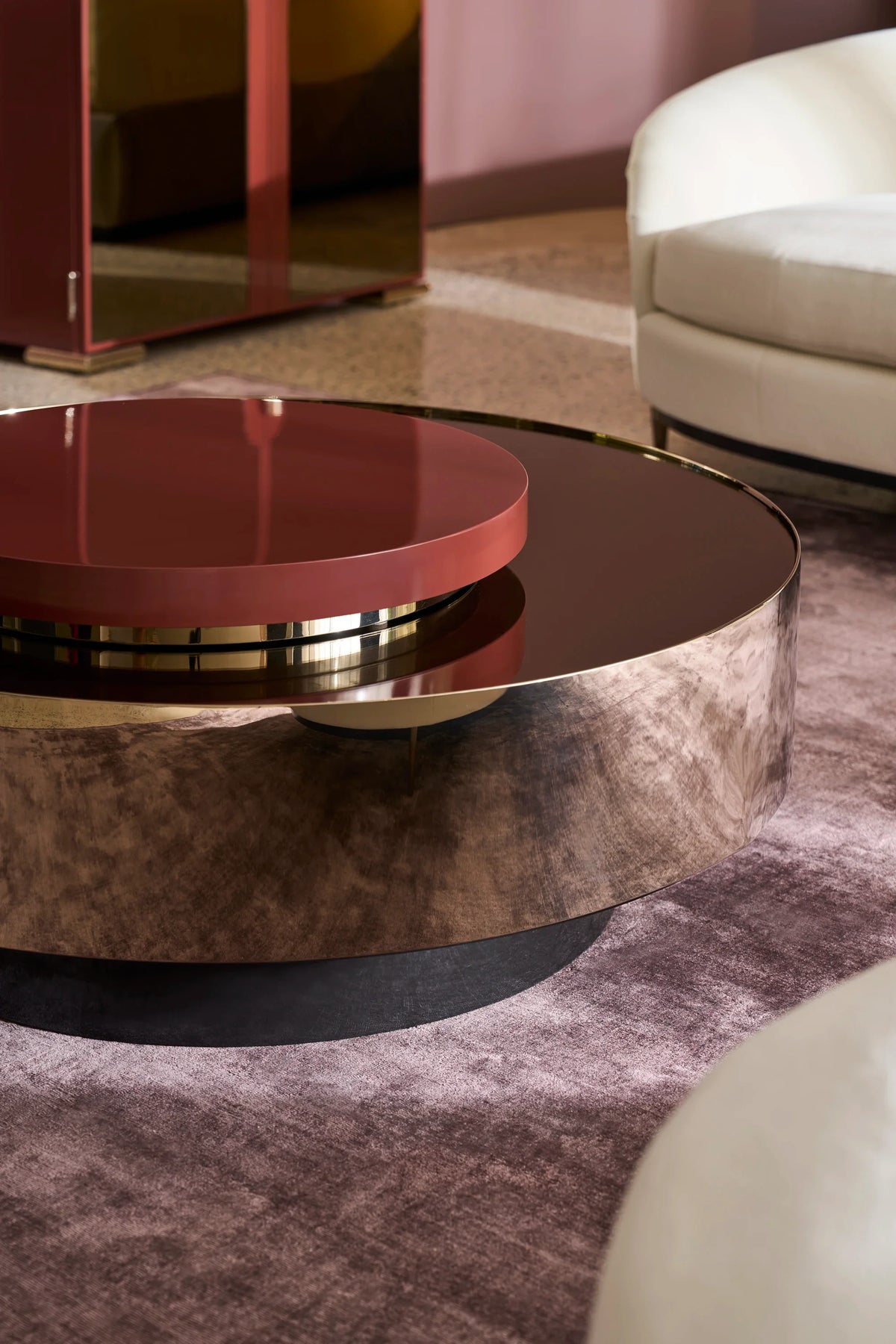 Caracole Radius Accent Table – side view – Lusso Furniture Miami