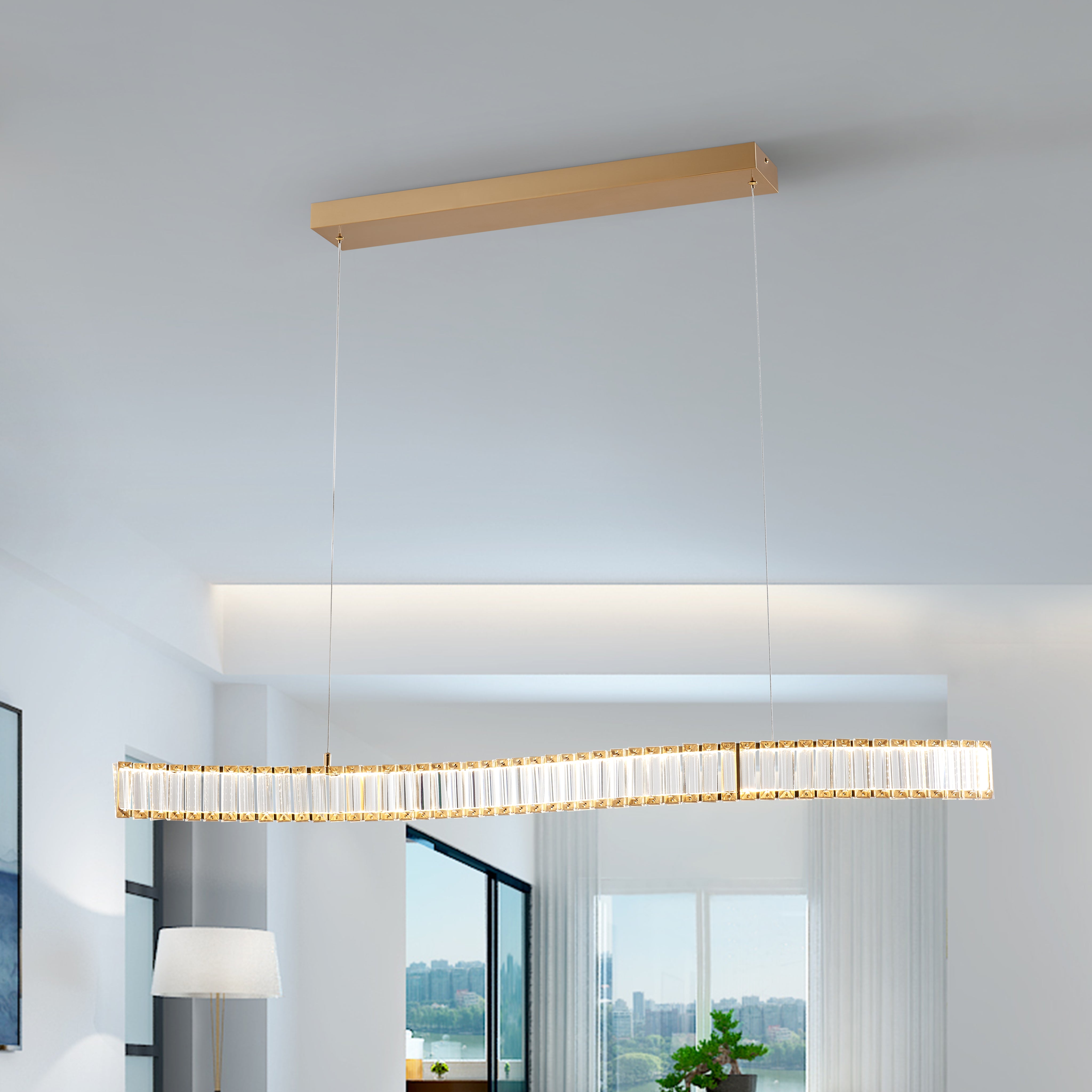 Alexandria Brushed Gold 20 Watt Chandelier-zoom-1
