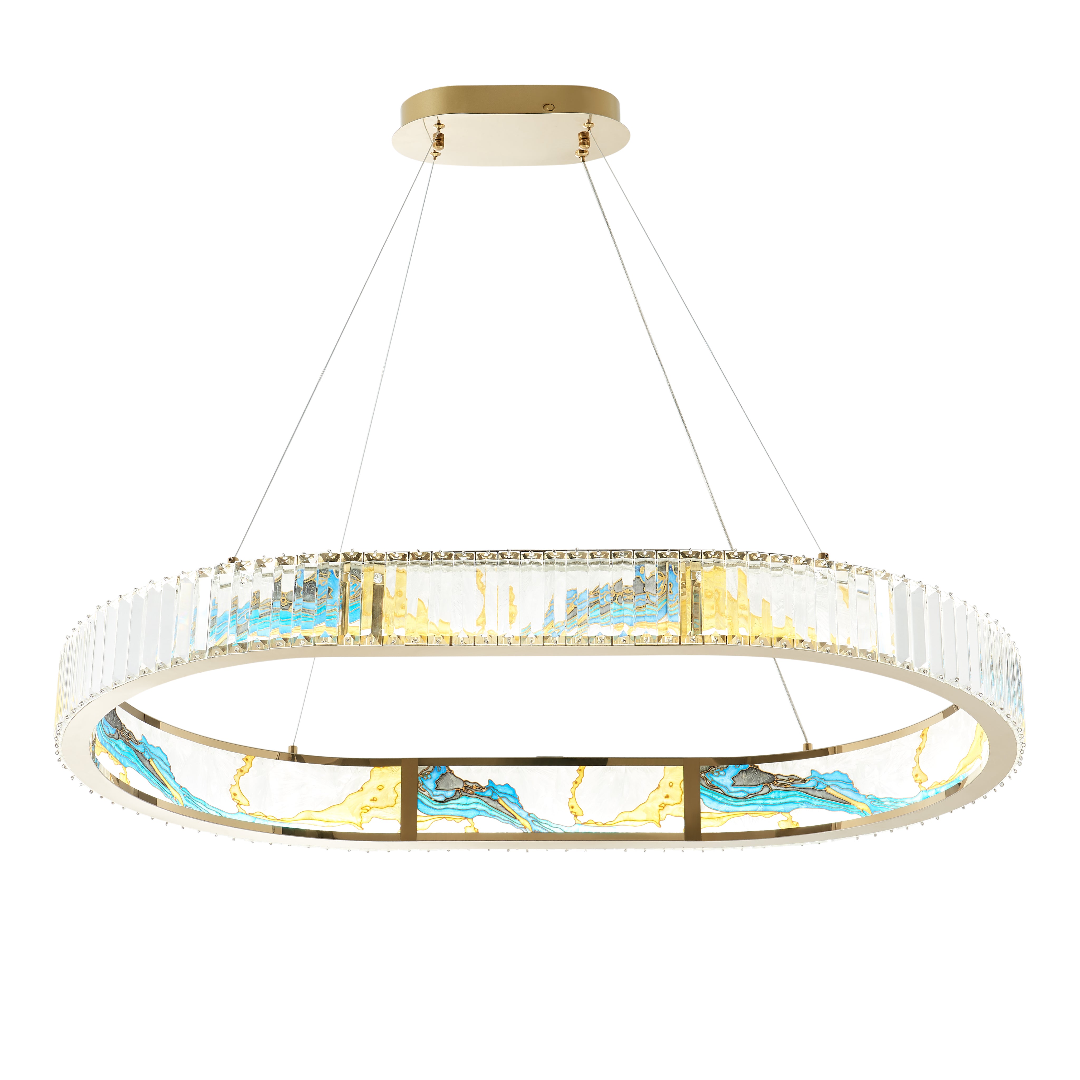 Boeseman's Colorful Chandelier // 1 Tier, Squoval-zoom-1