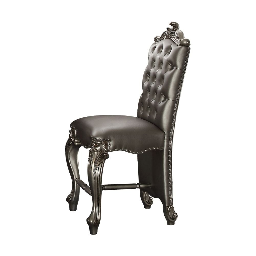 ACME Versailles Counter Height Chairs Set of 2 – angle view – Lusso Furniture Miami