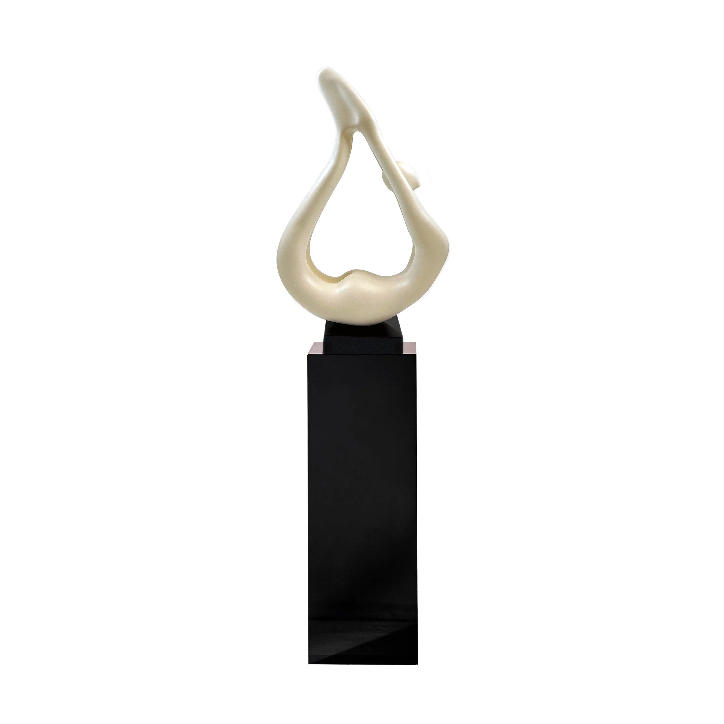 Yoga White Sculpture - Black Base-zoom-1