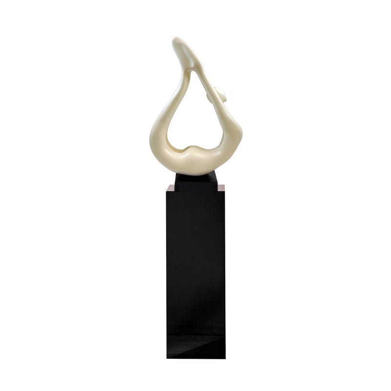 Yoga White Sculpture - Black Base-zoom-
