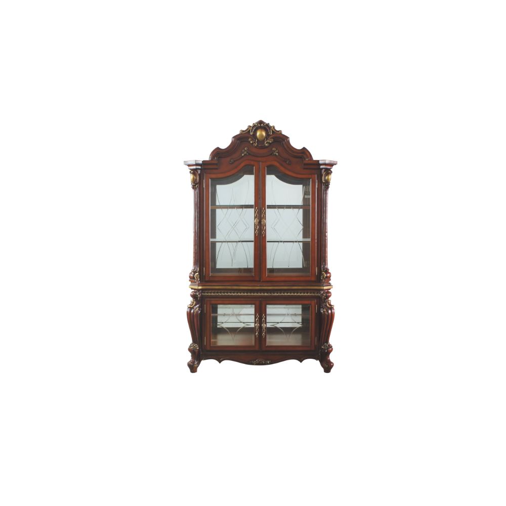 ACME Picardy Curio Cabinet – angle view – Lusso Furniture Miami