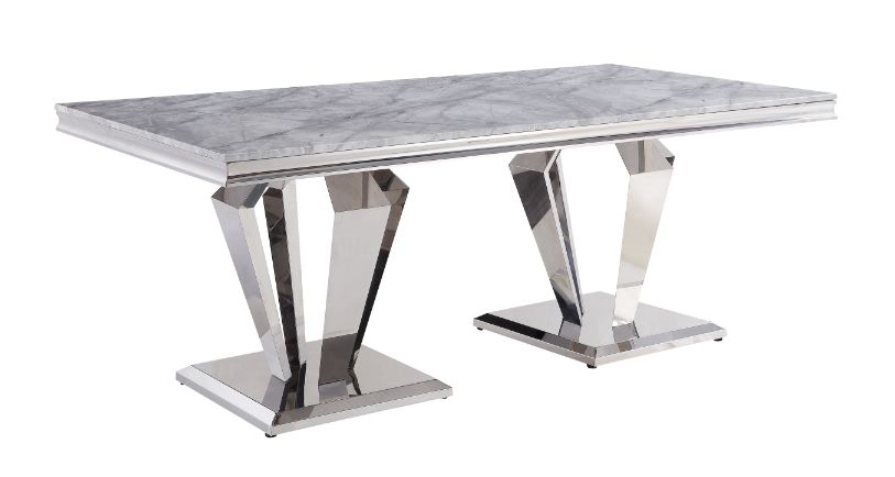 ACME Satinka Dining Table – front view – Lusso Furniture Miami