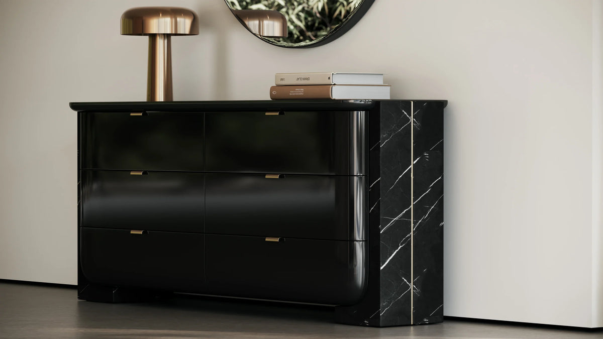 Caracole Overlap Dresser – angle view – Lusso Furniture Miami