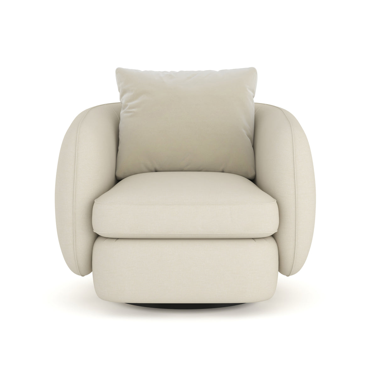 Caracole Lumi Swivel Chair – front view – Lusso Furniture Miami