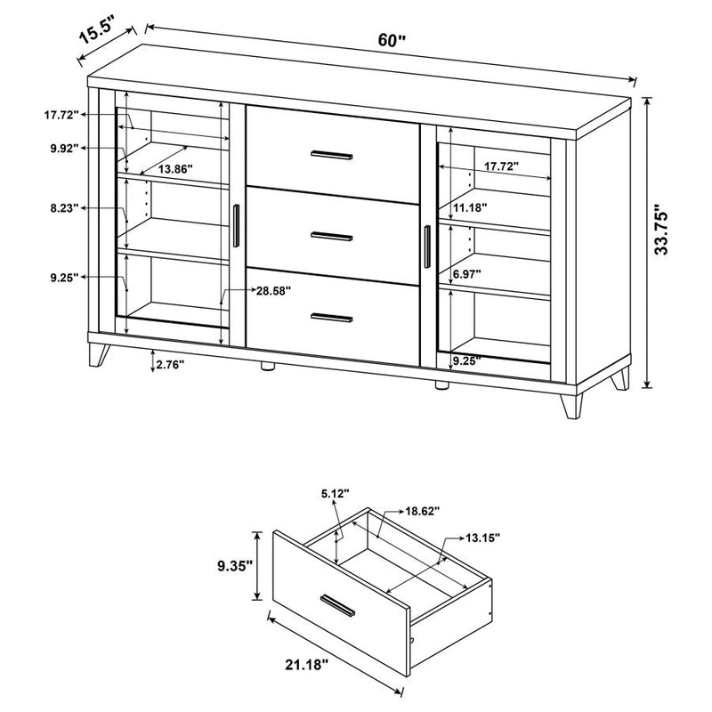 Lewes 4-piece 60-inch TV Entertainment Center Cappuccino-zoom-