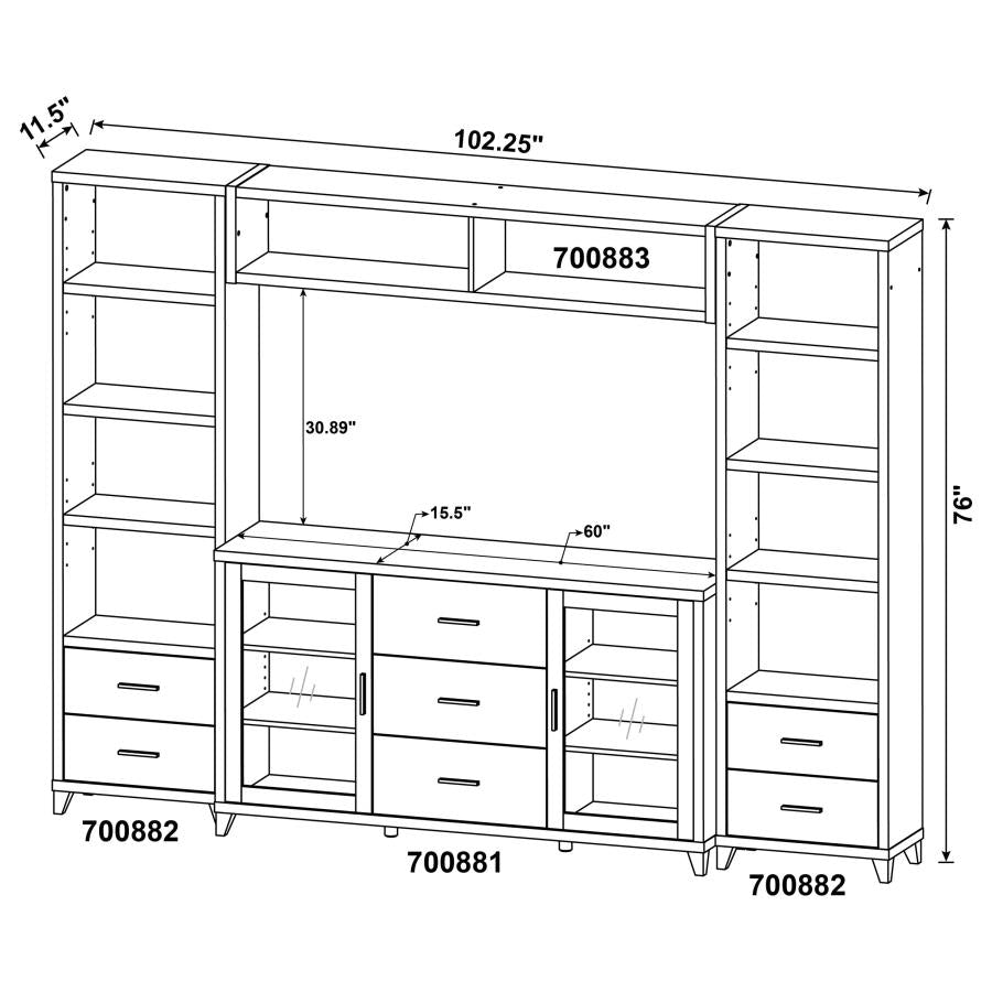Lewes 4-piece 60-inch TV Entertainment Center Cappuccino-zoom-20