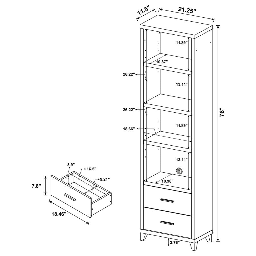 Lewes 4-shelf Engineered Wood Media Tower Cappuccino-9