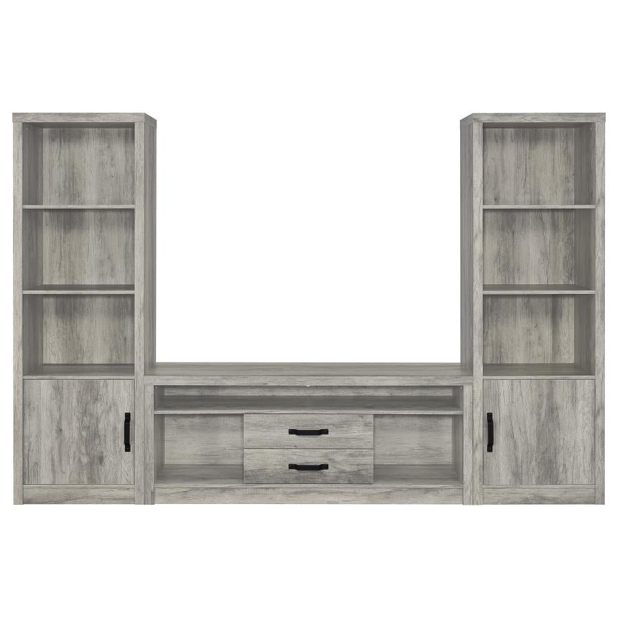 Burke 3-piece 59-inch TV Entertainment Center Grey Driftwood-zoom-2