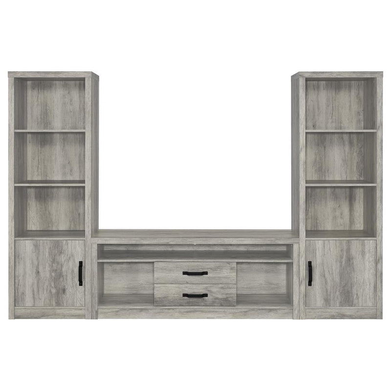 Burke 3-piece 59-inch TV Entertainment Center Grey Driftwood-zoom-