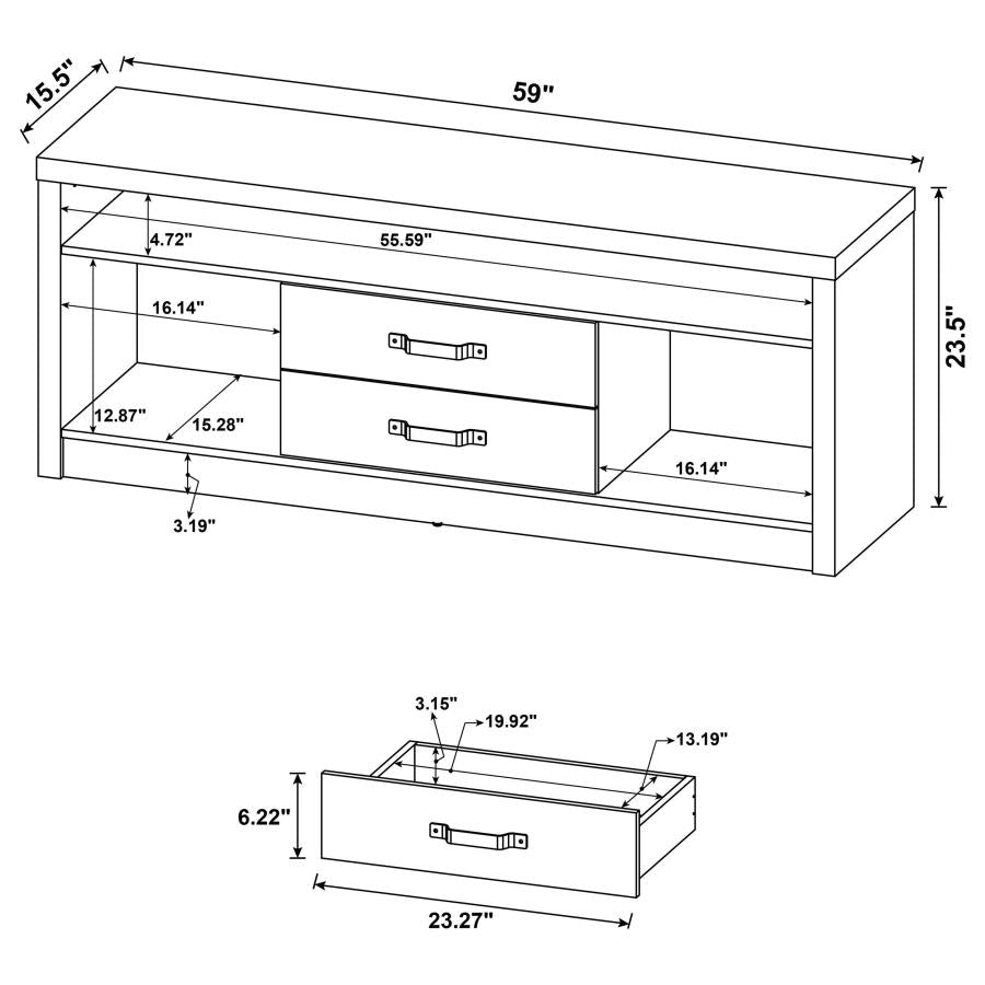 Burke 3-piece 59-inch TV Entertainment Center Grey Driftwood-17