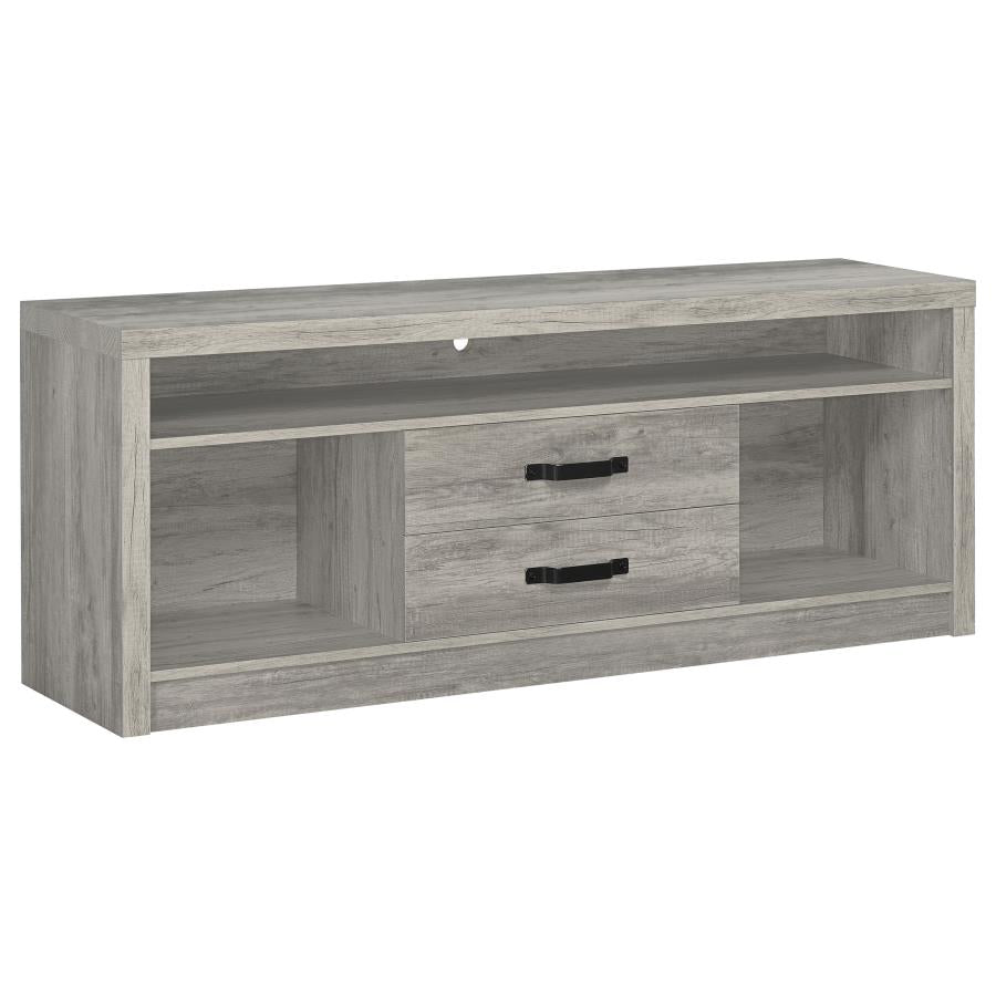 Burke 2-drawer Engineered Wood 59-inch TV Stand Grey Driftwood-zoom-1