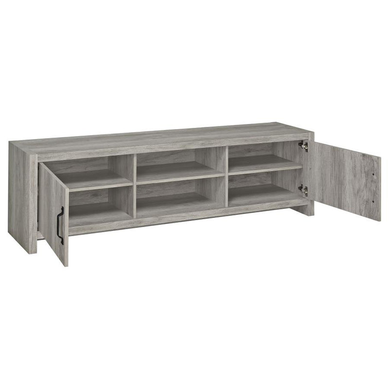 Burke 2-door Engineered Wood 71-inch TV Stand Grey Driftwood-zoom-