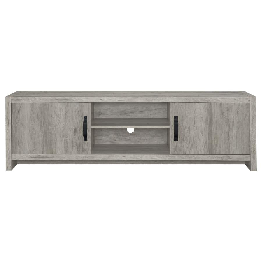 Burke 2-door Engineered Wood 71-inch TV Stand Grey Driftwood-4