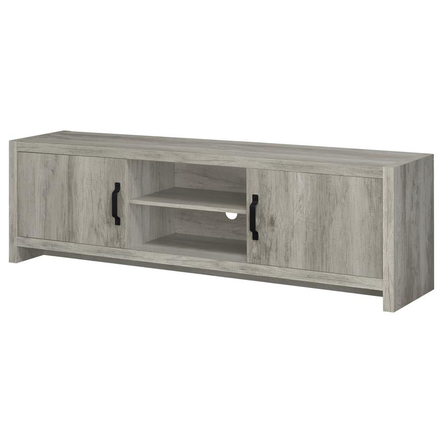 Burke 2-door Engineered Wood 71-inch TV Stand Grey Driftwood-zoom-5