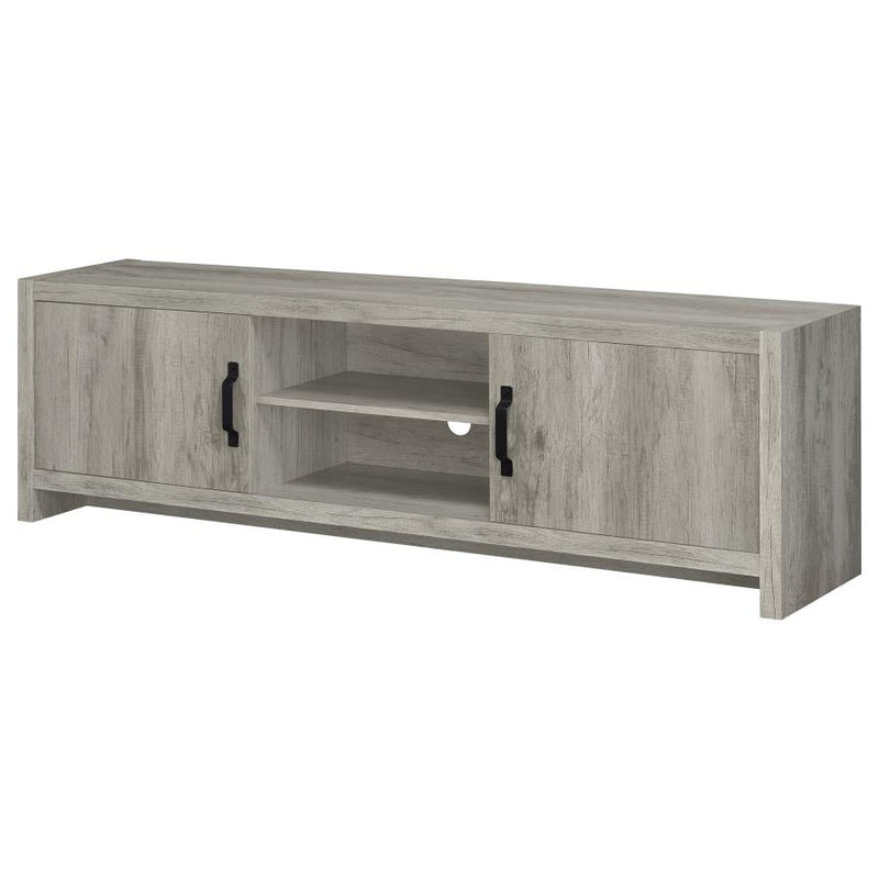 Burke 2-door Engineered Wood 71-inch TV Stand Grey Driftwood-zoom-