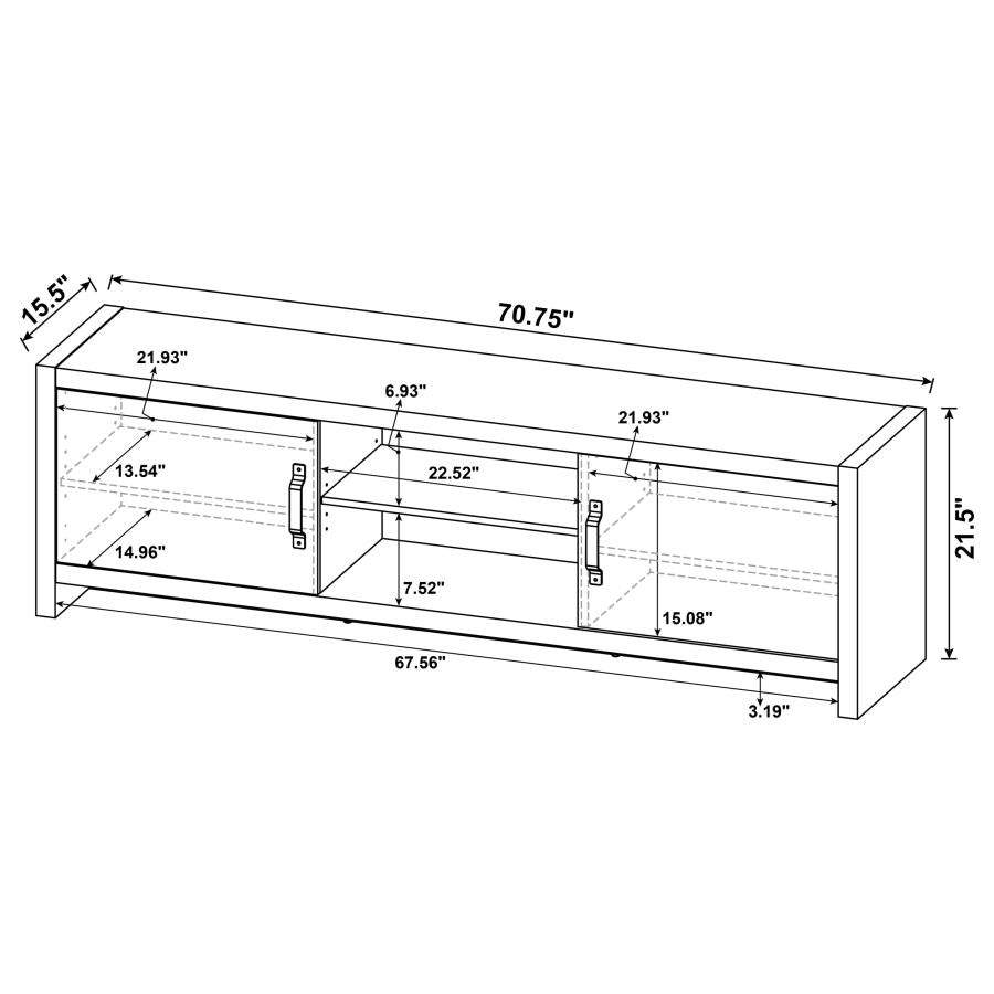 Burke 2-door Engineered Wood 71-inch TV Stand Grey Driftwood-zoom-10