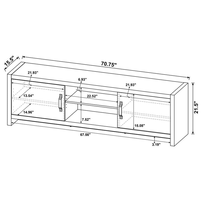 Burke 2-door Engineered Wood 71-inch TV Stand Grey Driftwood-zoom-