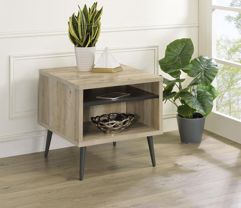 Welsh Square Engineered Wood Side End Table Distressed Pine-zoom-