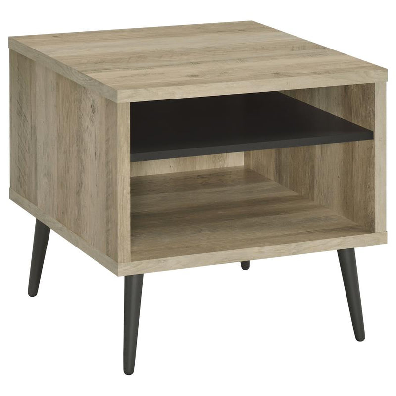 Welsh Square Engineered Wood Side End Table Distressed Pine-zoom-