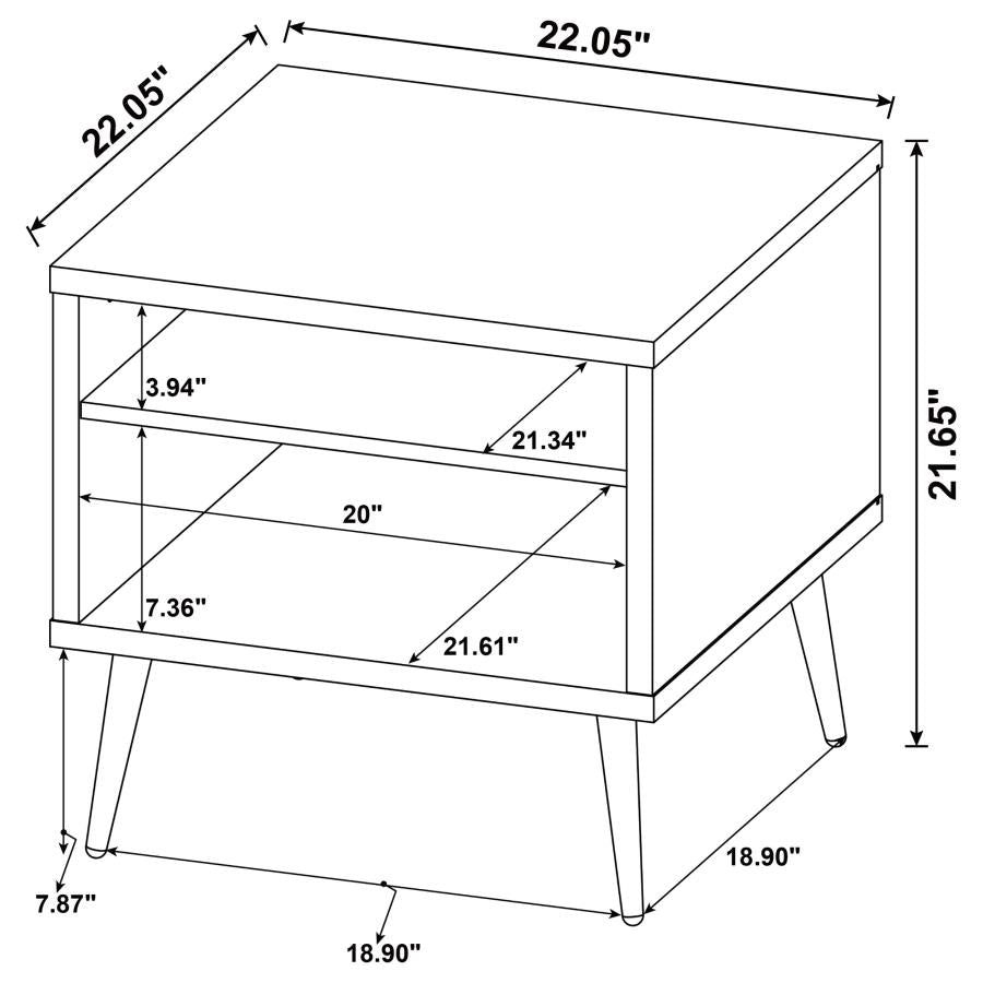 Welsh Square Engineered Wood Side End Table Distressed Pine-zoom-11