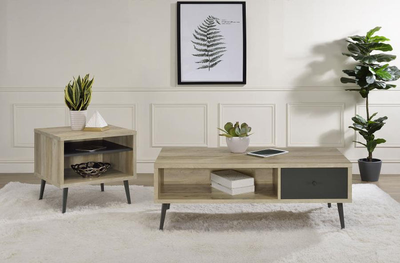 Welsh Square Engineered Wood Side End Table Distressed Pine-zoom-