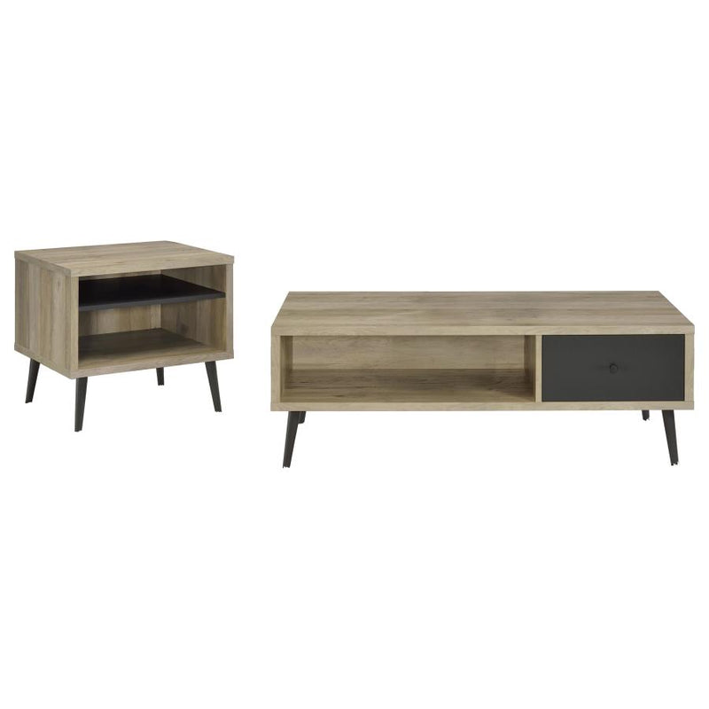 Welsh 2-piece Coffee and End Table Set Distressed Pine-zoom-
