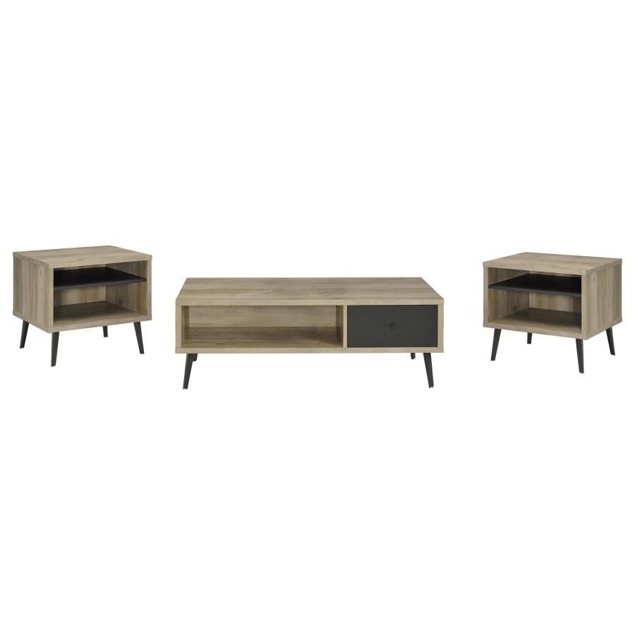 Welsh 3-piece Coffee and End Table Set Distressed Pine-2