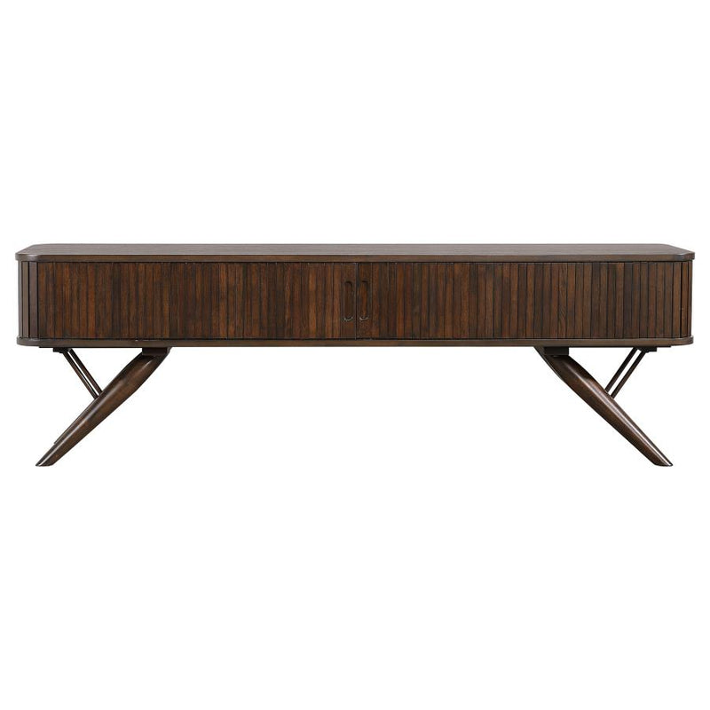Valna Wood 71-inch TV Stand with Sliding Doors Walnut-zoom-