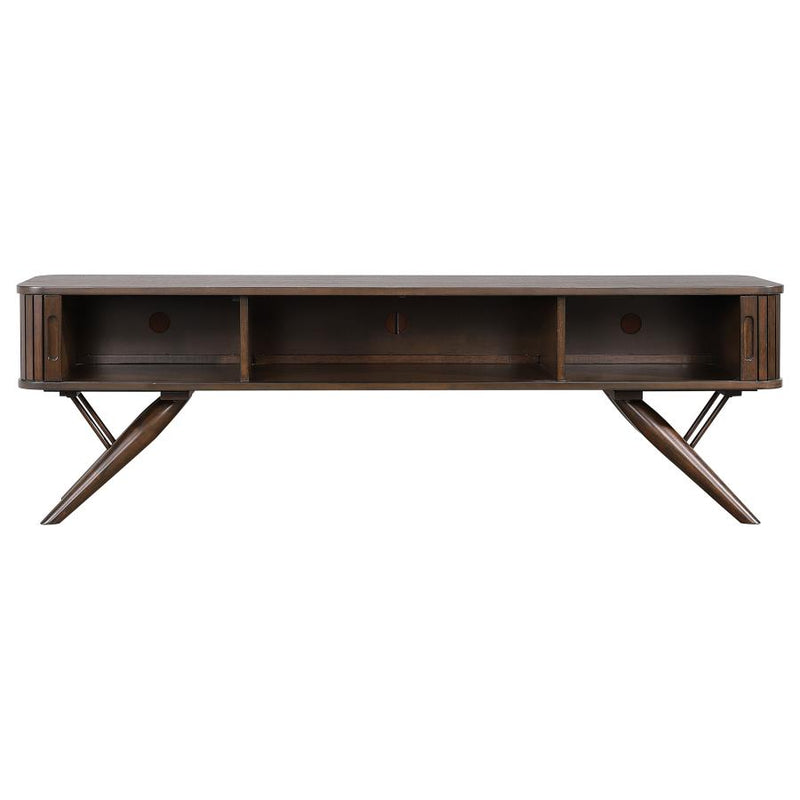 Valna Wood 71-inch TV Stand with Sliding Doors Walnut-zoom-
