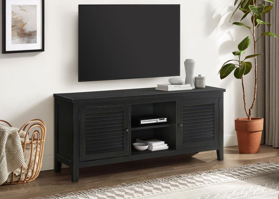 Concord 2-door 60-inch TV Stand Console Distressed Java-zoom-2