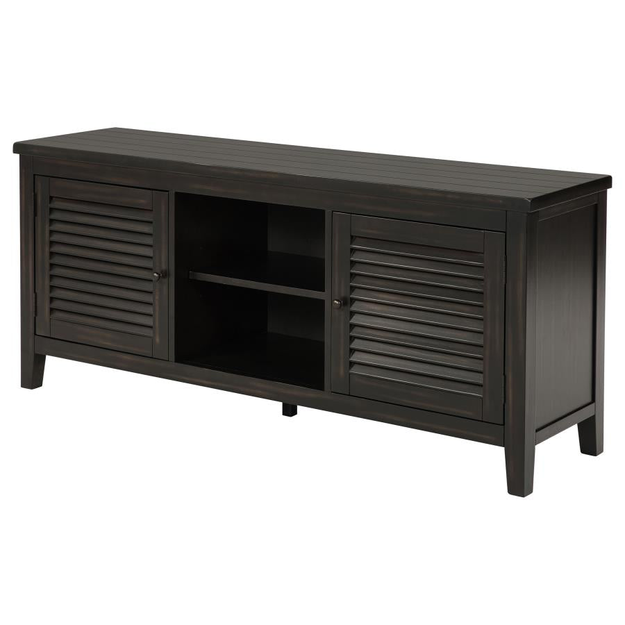 Concord 2-door 60-inch TV Stand Console Distressed Java-zoom-5