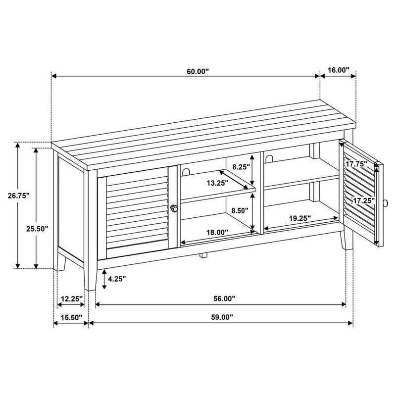 Concord 2-door 60-inch TV Stand Console Distressed Java-zoom-