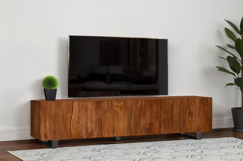 Trask 86-inch Wood TV Stand Media Console Mango Brown-zoom-