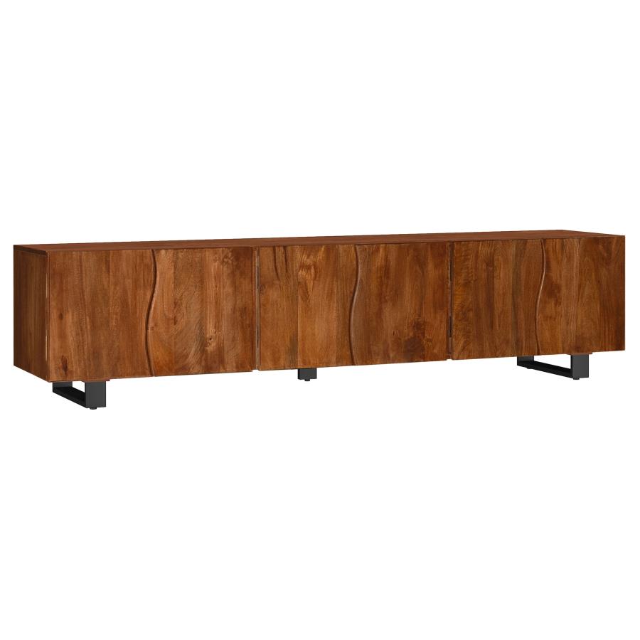 Trask 86-inch Wood TV Stand Media Console Mango Brown-zoom-1