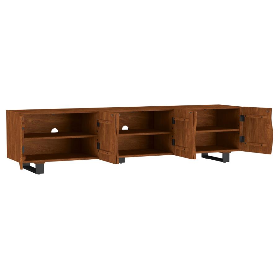 Trask 86-inch Wood TV Stand Media Console Mango Brown-3