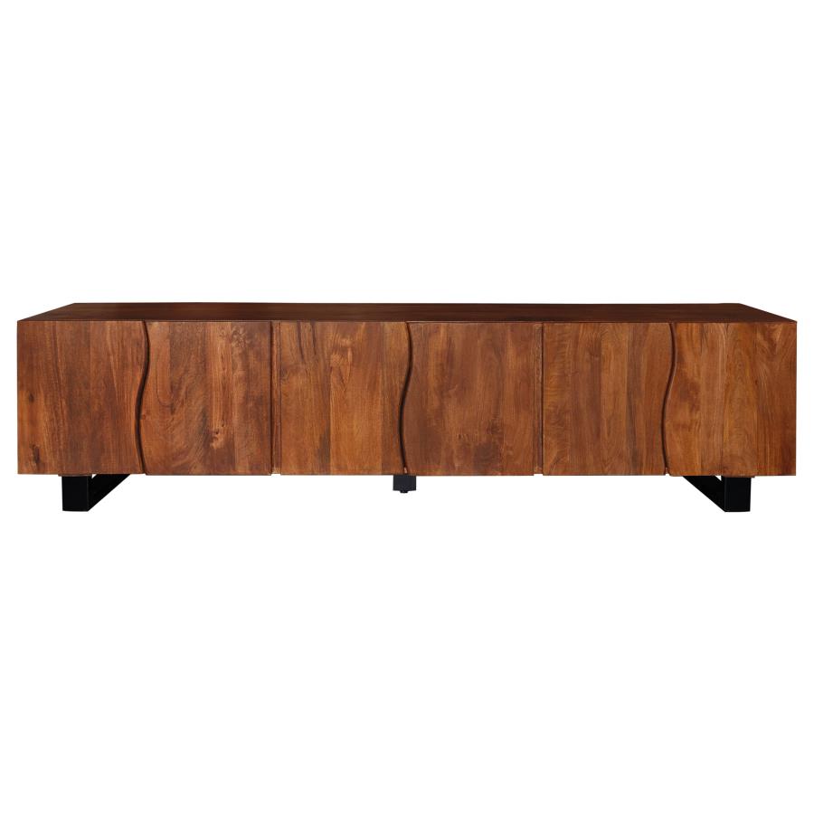 Trask 86-inch Wood TV Stand Media Console Mango Brown-4