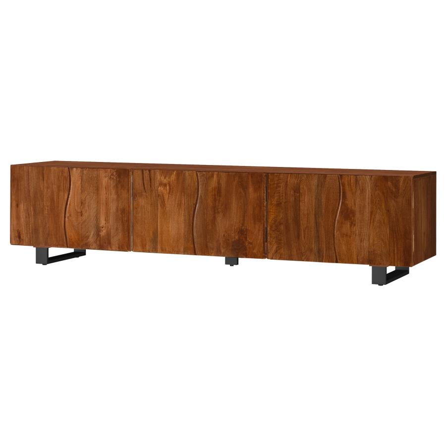 Trask 86-inch Wood TV Stand Media Console Mango Brown-5