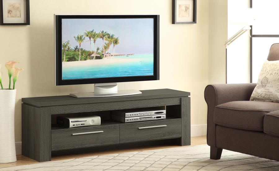 Elkton 2-drawer Engineered Wood 59-inch TV Stand Weathered Grey-2