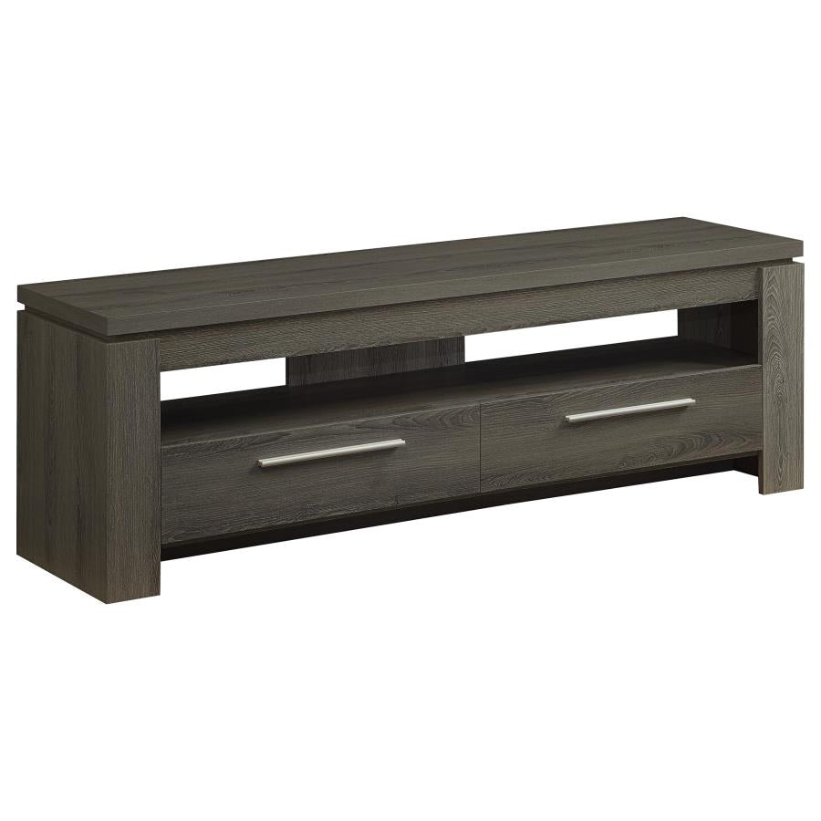 Elkton 2-drawer Engineered Wood 59-inch TV Stand Weathered Grey-1