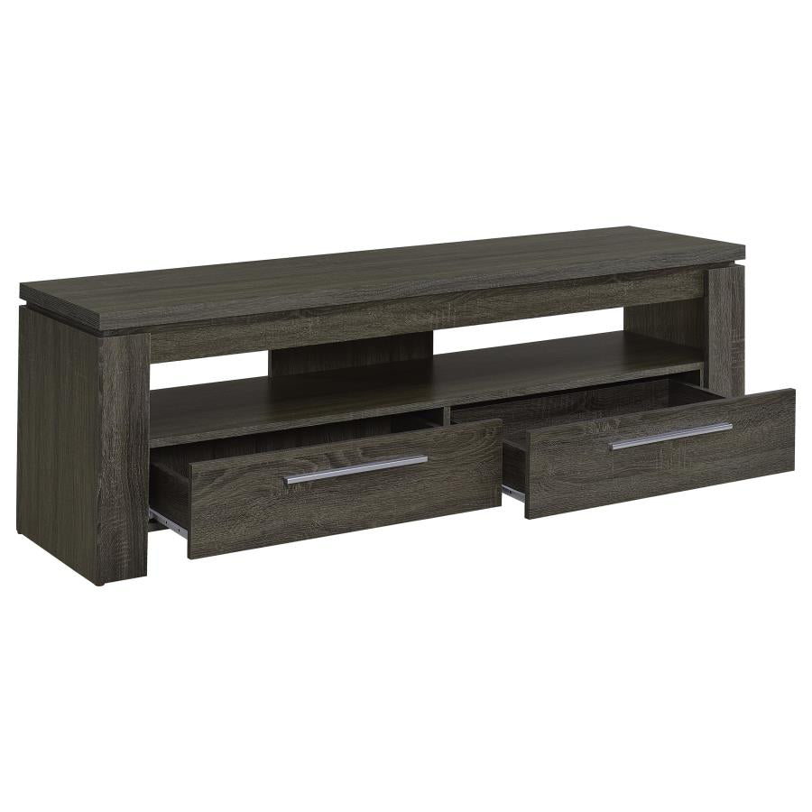 Elkton 2-drawer Engineered Wood 59-inch TV Stand Weathered Grey-3