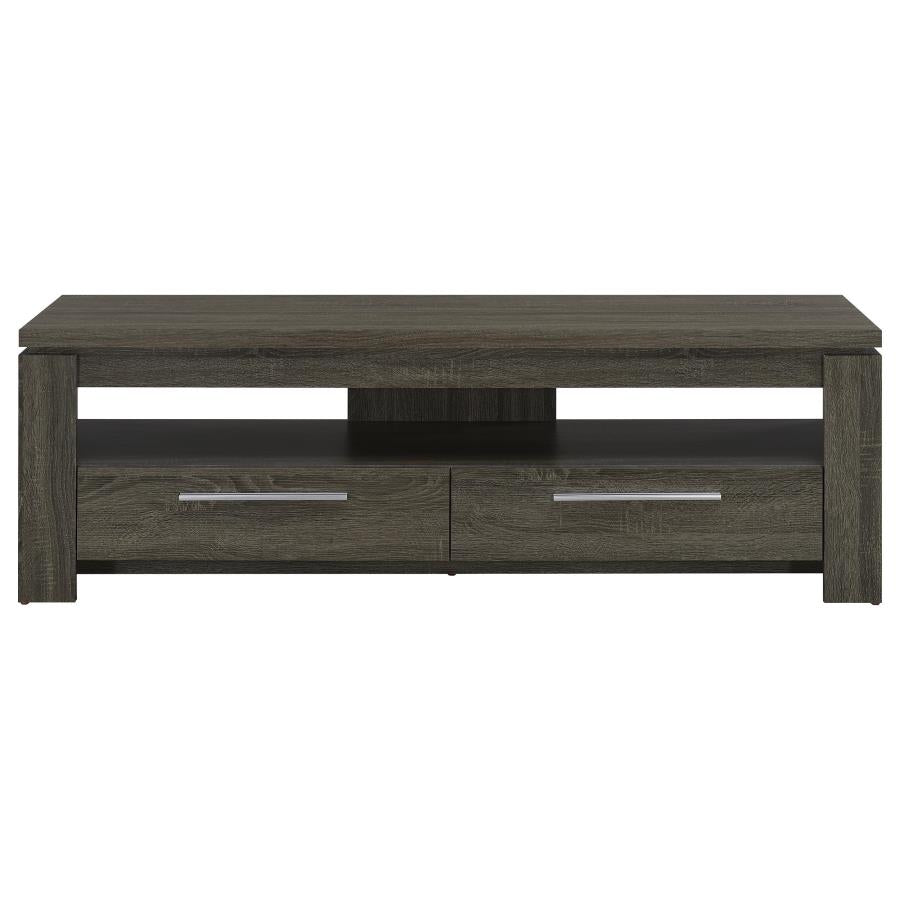 Elkton 2-drawer Engineered Wood 59-inch TV Stand Weathered Grey-zoom-4